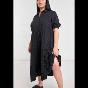 ASOS DESIGN Curve Broderie Midi Shirt Dress US 22